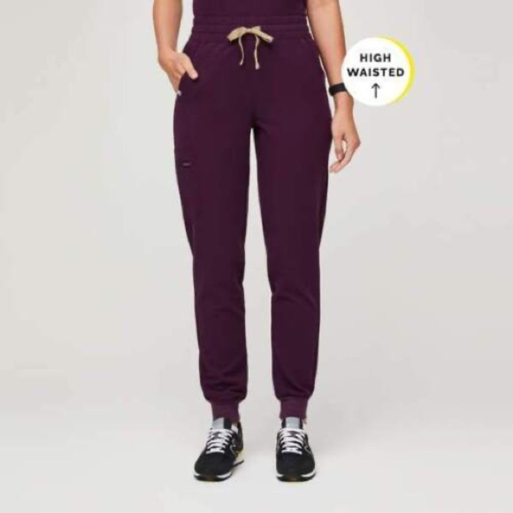 FIGS High Waisted Zamora Joggers - Deep purple